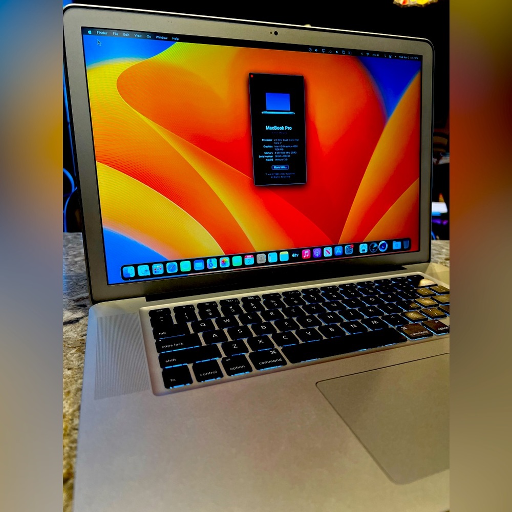 MacBook Pro 15” mid 2012 500GB Samsung SSD 8GB Ram Ventura 13.0